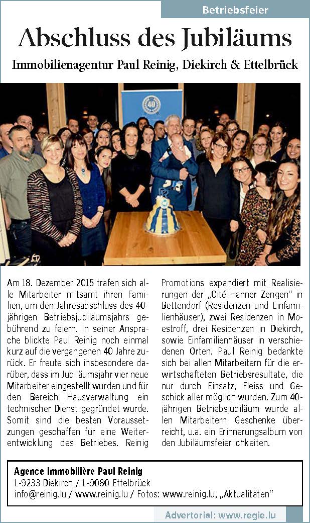 Vetriebsfeier, épreuve